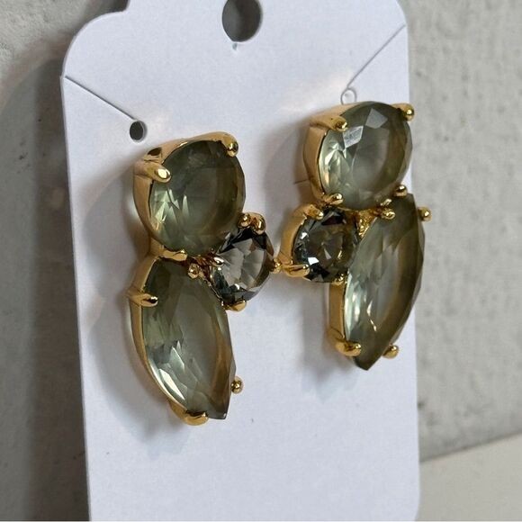 Kate Spade NY Gold Grey Gemstone Cluster Stud Earrings - Picture 2 of 4